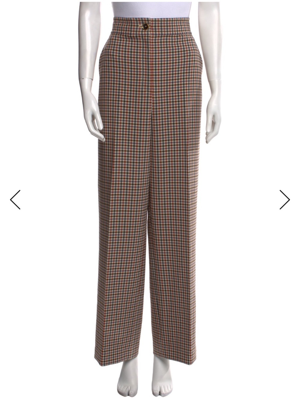 High-Waist Wide-Leg Plaid Tory burch Trousers size 12